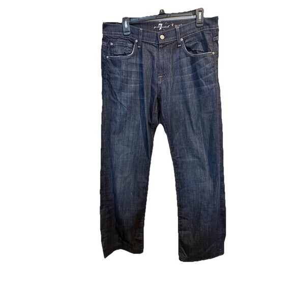 7 For All Mankind Austyn Relaxed Straight Leg Denim Jeans Blue Sz‎ 32 - Picture 1 of 7